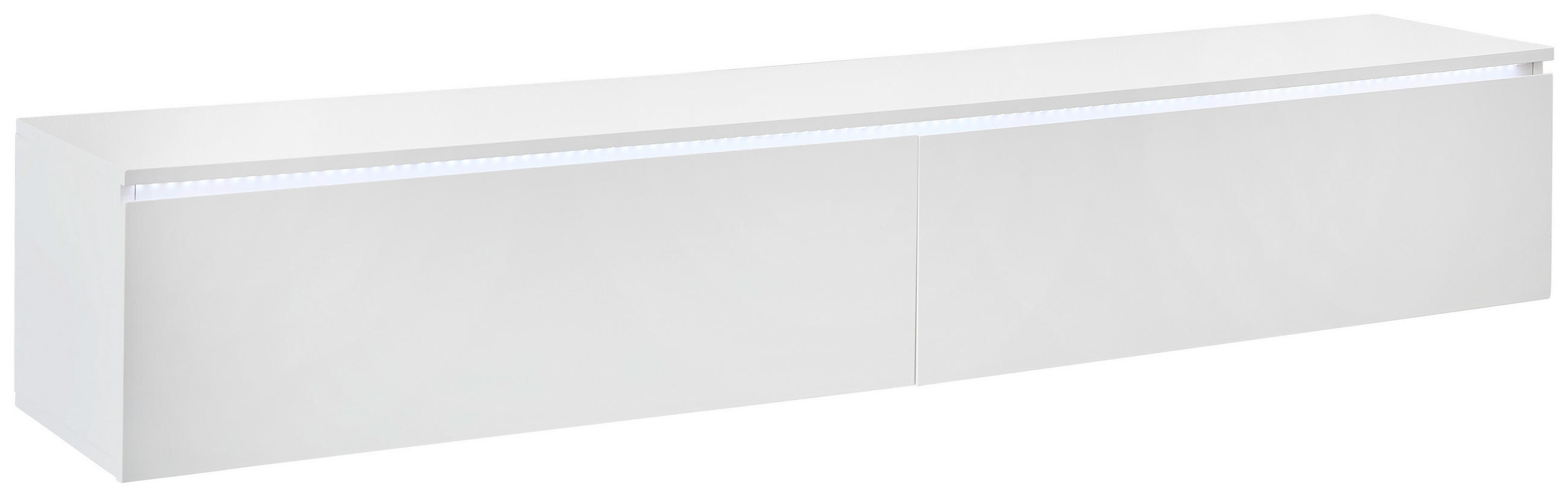 LOWBOARD  180/30/33 cm  hängend, Frontbeleuchtung  - Weiß Hochglanz, Trend, Holzwerkstoff (180/30/33cm) - Xora