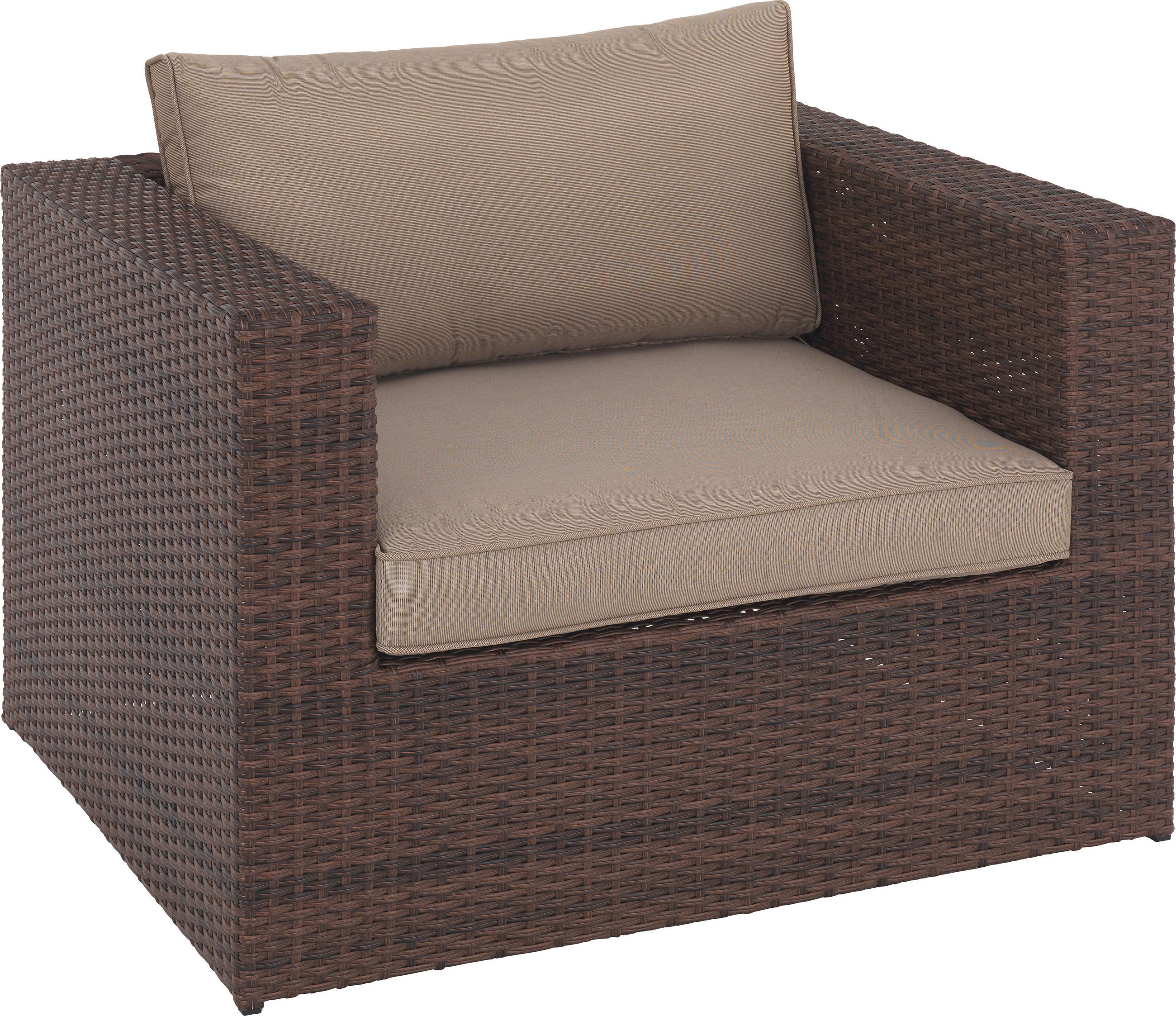 LOUNGESESSEL in Metall, Kunststoff, Textil Braun, Beige  - Beige/Braun, ROMANTIK / LANDHAUS, Kunststoff/Textil (95cm) - Ambia Garden