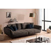 BIGSOFA in Flachgewebe Braun  - Schwarz/Dunkelblau, Design, Textil/Metall (311/95/130cm) - Livetastic