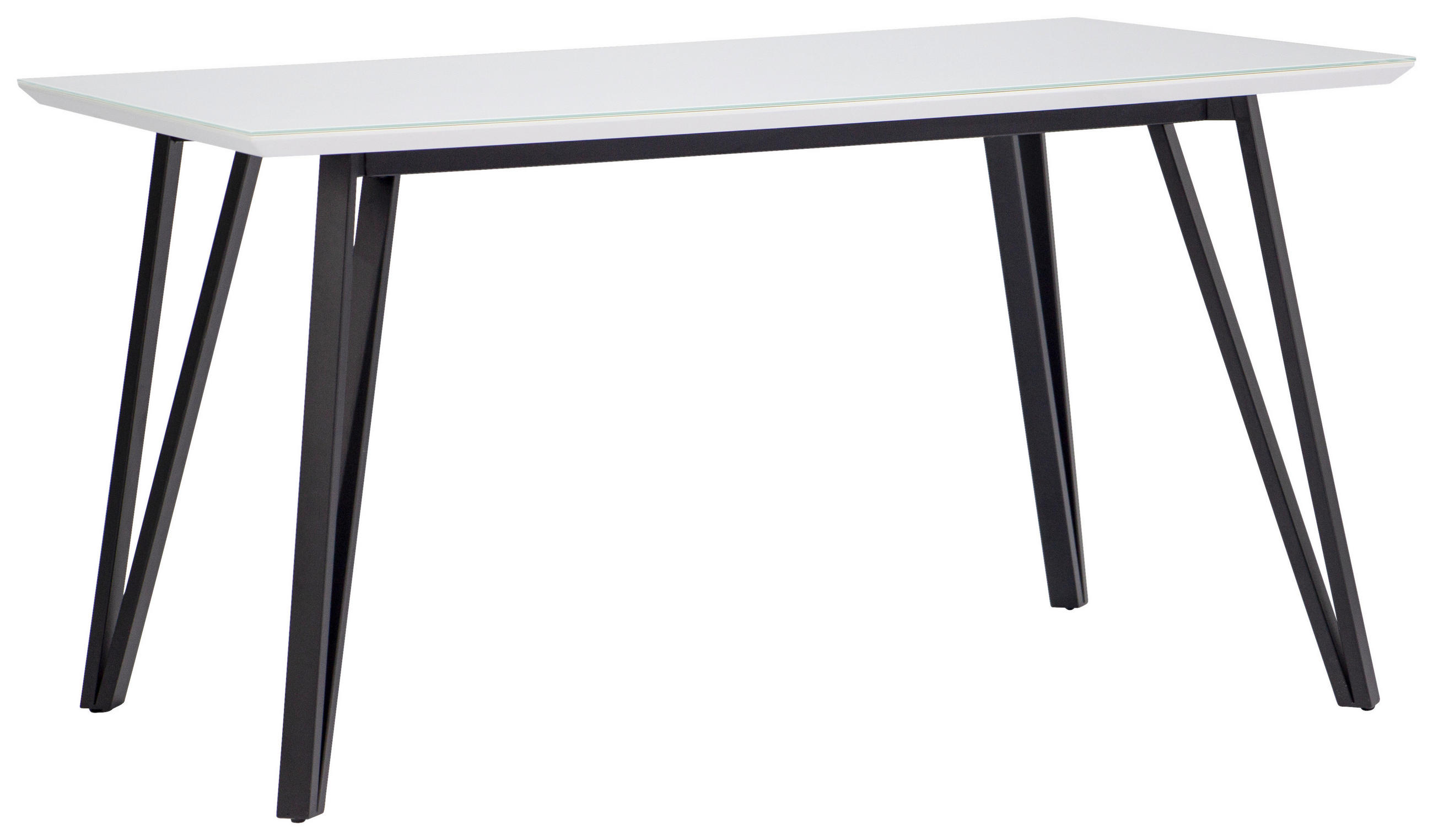 ESSTISCH in Metall, Glas, Holzwerkstoff 140/90/76 cm  - Schwarz/Weiß, Design, Glas/Holzwerkstoff (140/90/76cm) - Carryhome