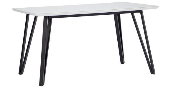 ESSTISCH in Metall, Glas, Holzwerkstoff 140/90/76 cm  - Schwarz/Weiß, Design, Glas/Holzwerkstoff (140/90/76cm) - Carryhome