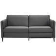 3-SITZER-SOFA Echtleder Anthrazit, Schwarz  - Anthrazit/Schwarz, Design, Leder/Metall (190/84/99cm) - Dieter Knoll