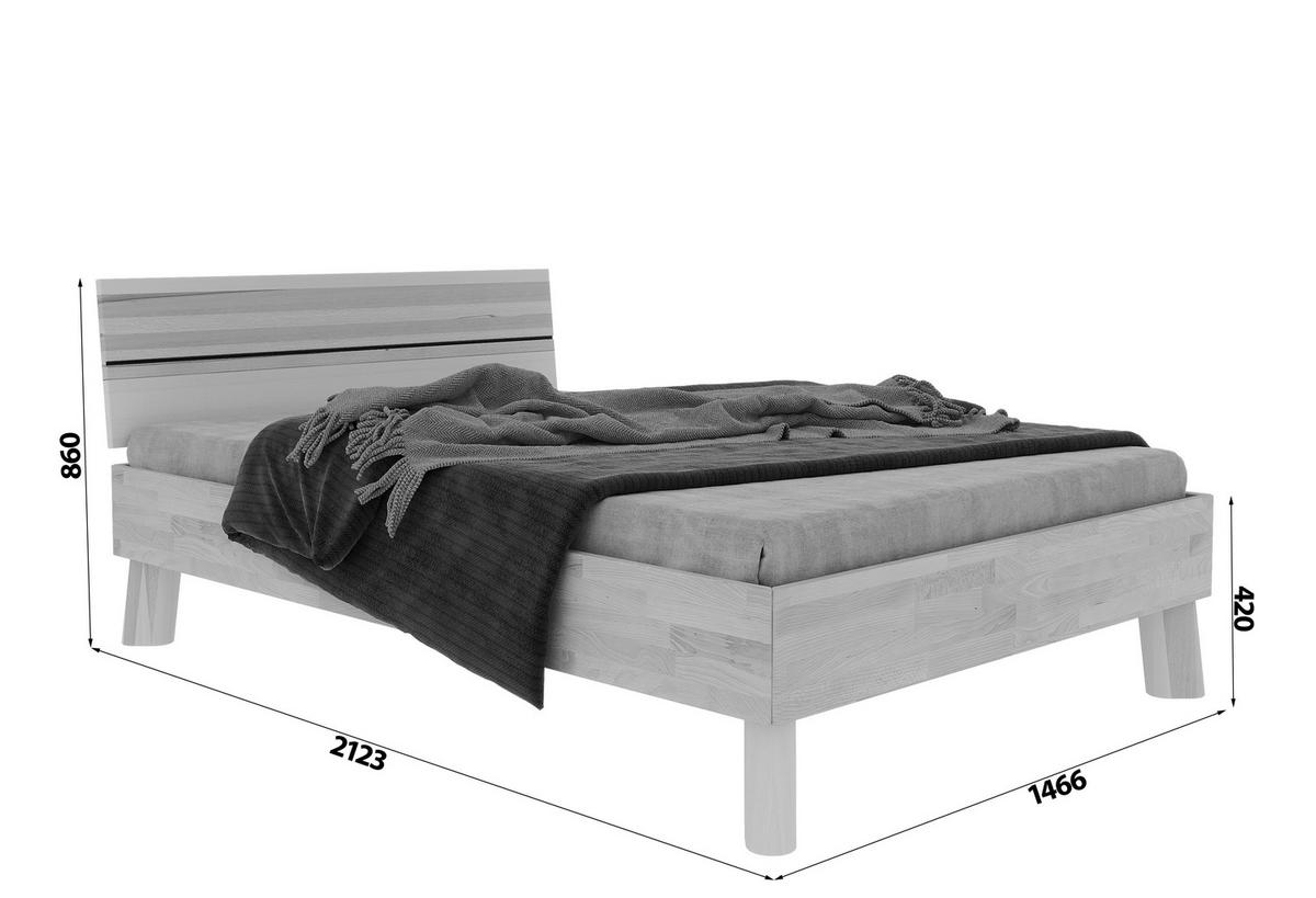 BETT 140/200 cm  in Naturfarben  - Naturfarben, MODERN, Holz (140/200cm) - MID.YOU