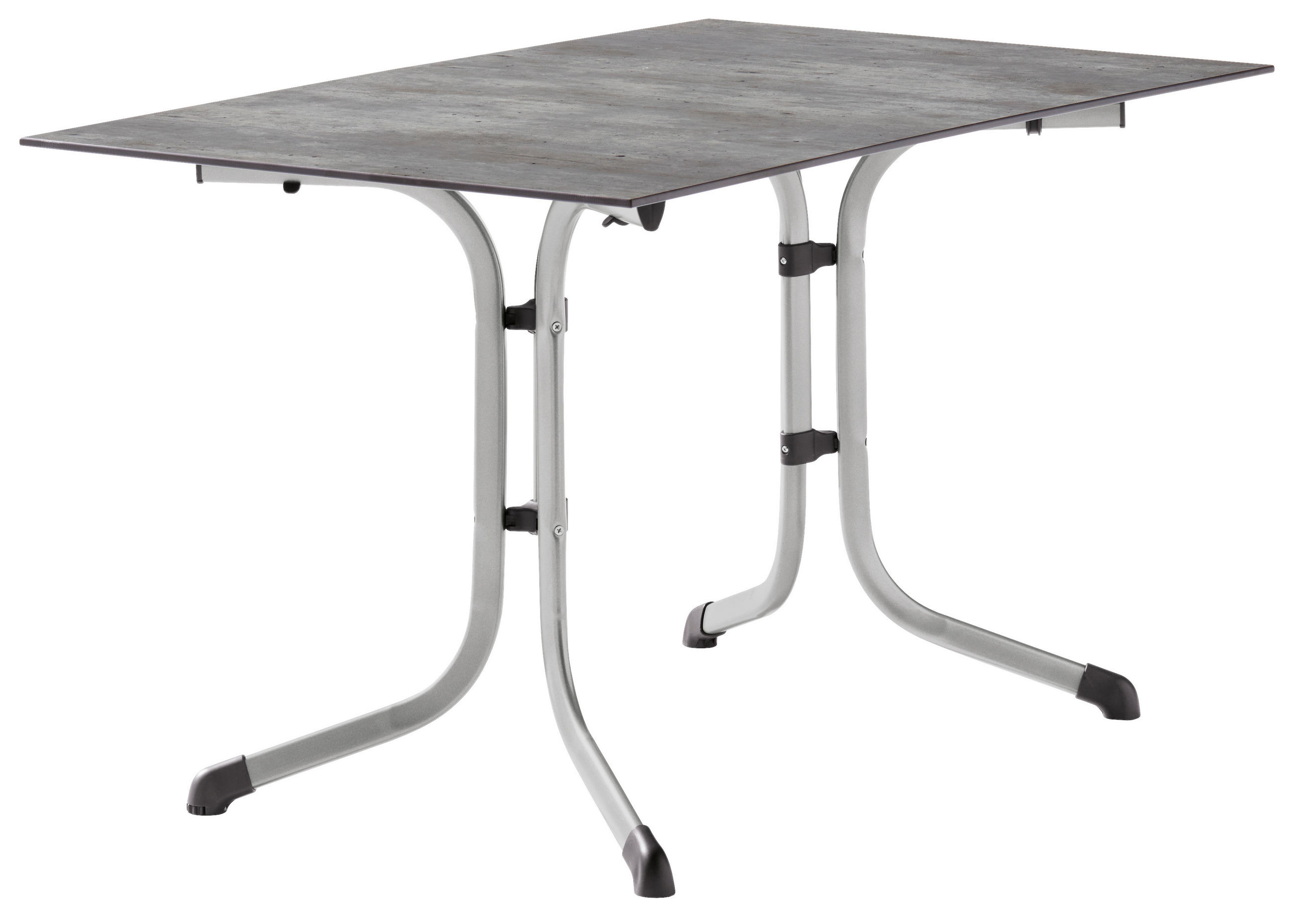 GARTENKLAPPTISCH 120/80/73 cm Metall, Kunststoff rechteckig  - Graphitfarben/Grau, Basics, Kunststoff/Metall (120/80/73cm) - Sieger