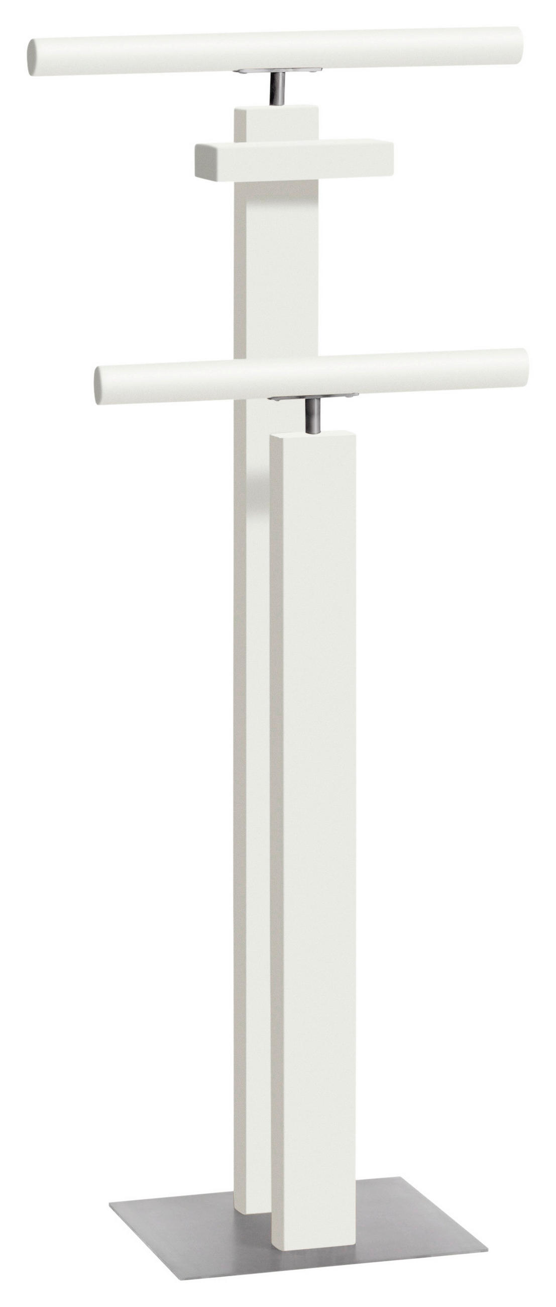 HERRENDIENER in Weiß, Alufarben 45/107/28 cm   - Alufarben/Weiß, KONVENTIONELL, Holz/Metall (45/107/28cm) - Hasena