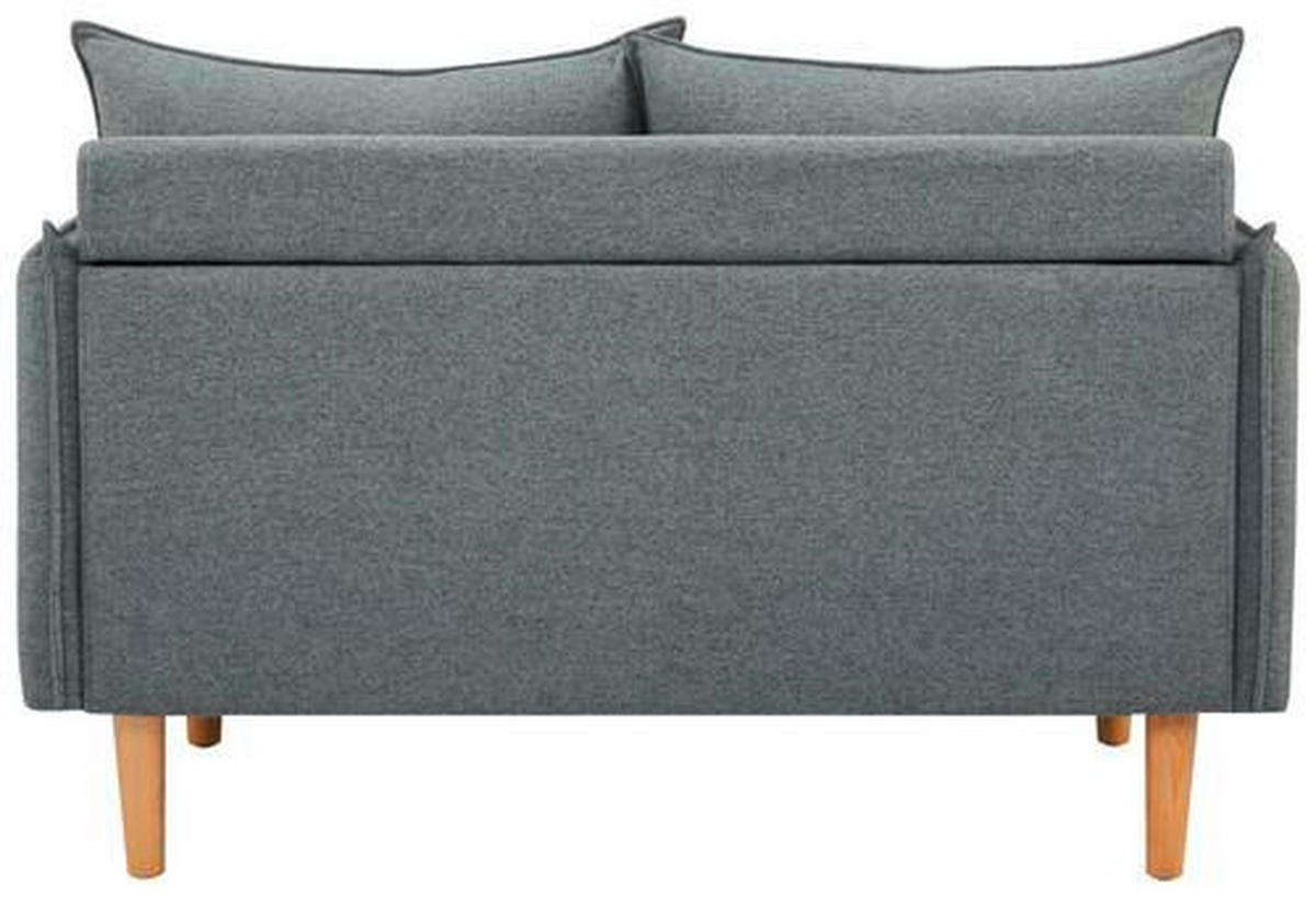 2-SITZER-SOFA in Webstoff Dunkelgrau  - Dunkelgrau/Naturfarben, Design, Holz/Kunststoff (130/84/82cm) - Livetastic