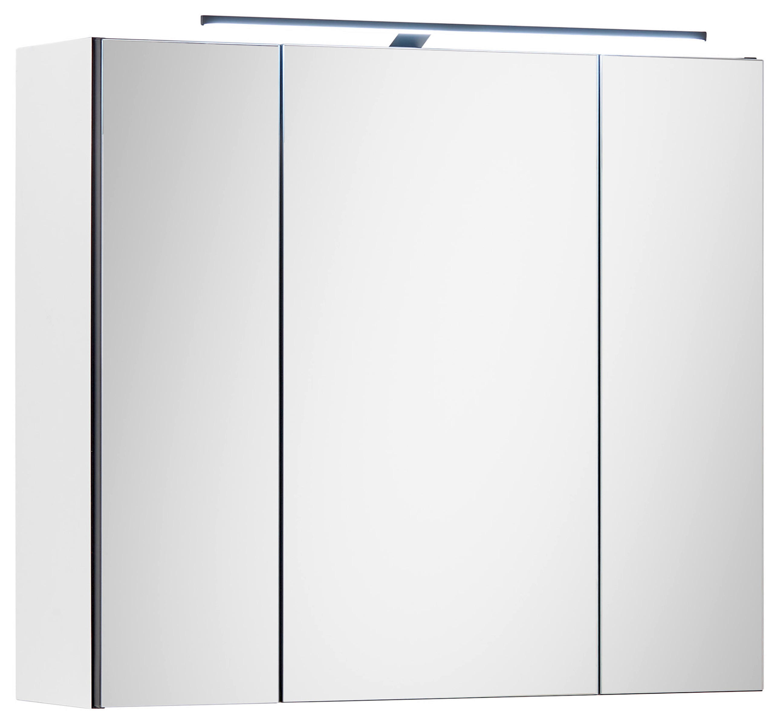 Mid.you Spiegelschrank Schwarz, Weiß 80x70x23 cm