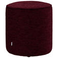 HOCKER in Textil Bordeaux  - Bordeaux, Design, Textil (44/46/44cm) - Belluti