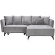 ECKSOFA in Chenille Grau  255/172 cm  - Schwarz/Grau, LIFESTYLE, Textil/Metall (255/172cm) - Carryhome