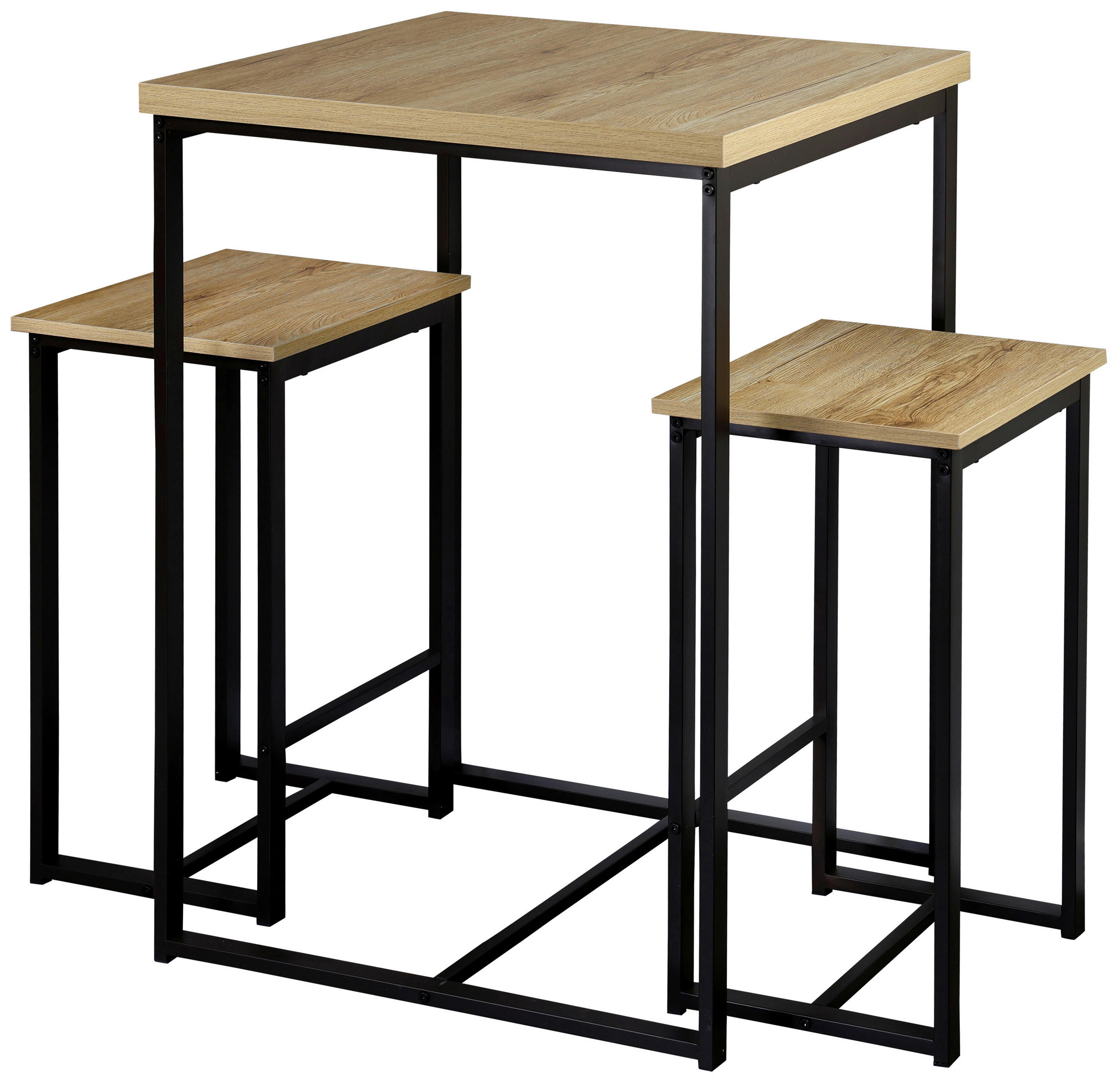 BÁRSZETT - fekete/vad tölgy, Basics, természetes anyagok/fém (60/88/60cm)