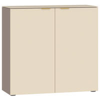KOMMODE , 90/87/43 cm,  - Hellbraun/Creme, Design, Glas/Holzwerkstoff (90/87/43cm) - Jutzler