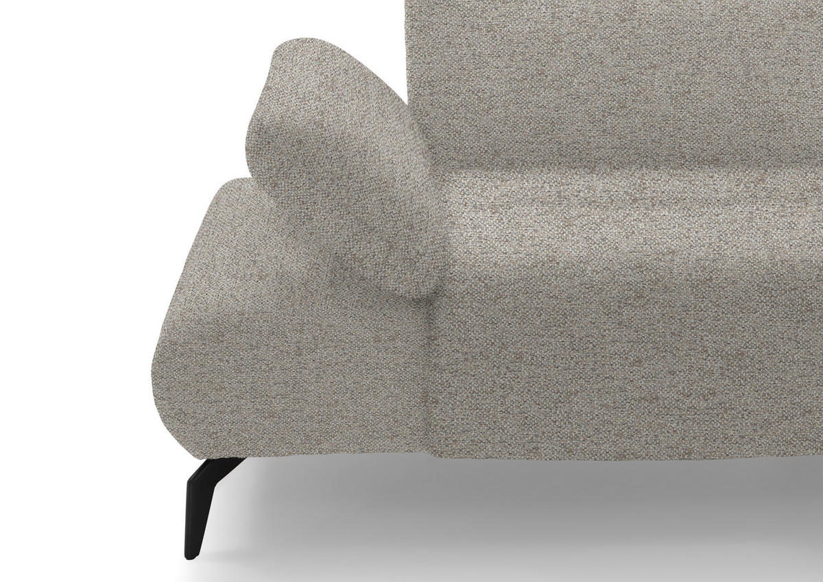 ECKSOFA in Webstoff Silberfarben  - Silberfarben/Schwarz, Design, Textil/Metall (223/290cm) - Moderano