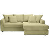 ECKSOFA Hellgrün Cord  - Schwarz/Hellgrün, Design, Kunststoff/Textil (235/175cm) - home24