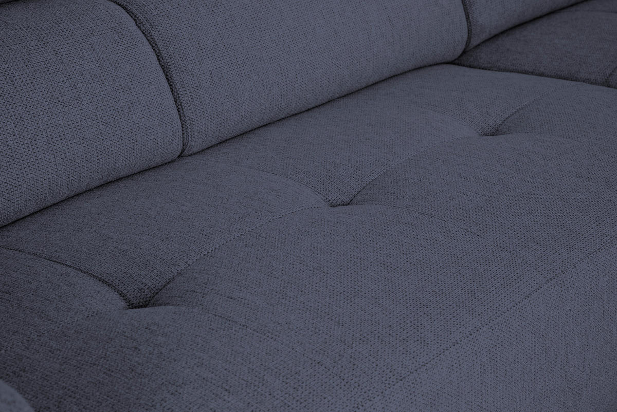 ECKSOFA in Struktur Blau  - Blau/Schwarz, Design, Kunststoff/Textil (205/284cm) - MID.YOU