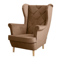 OHRENSESSEL in Samt Dunkelbraun  - Dunkelbraun, Design, Holz/Textil (84/105/90cm) - P & B