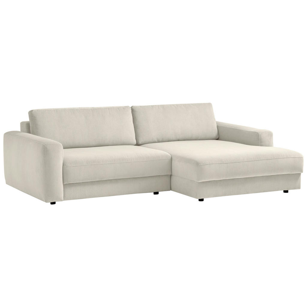 Thumbnail - Trendmanufaktur Ecksofa Bourbon, Creme, Textil, 4-Sitzer, Füllung: Schaumstoff, Silikon, Ottomane rechts, L-Form, 250x17...