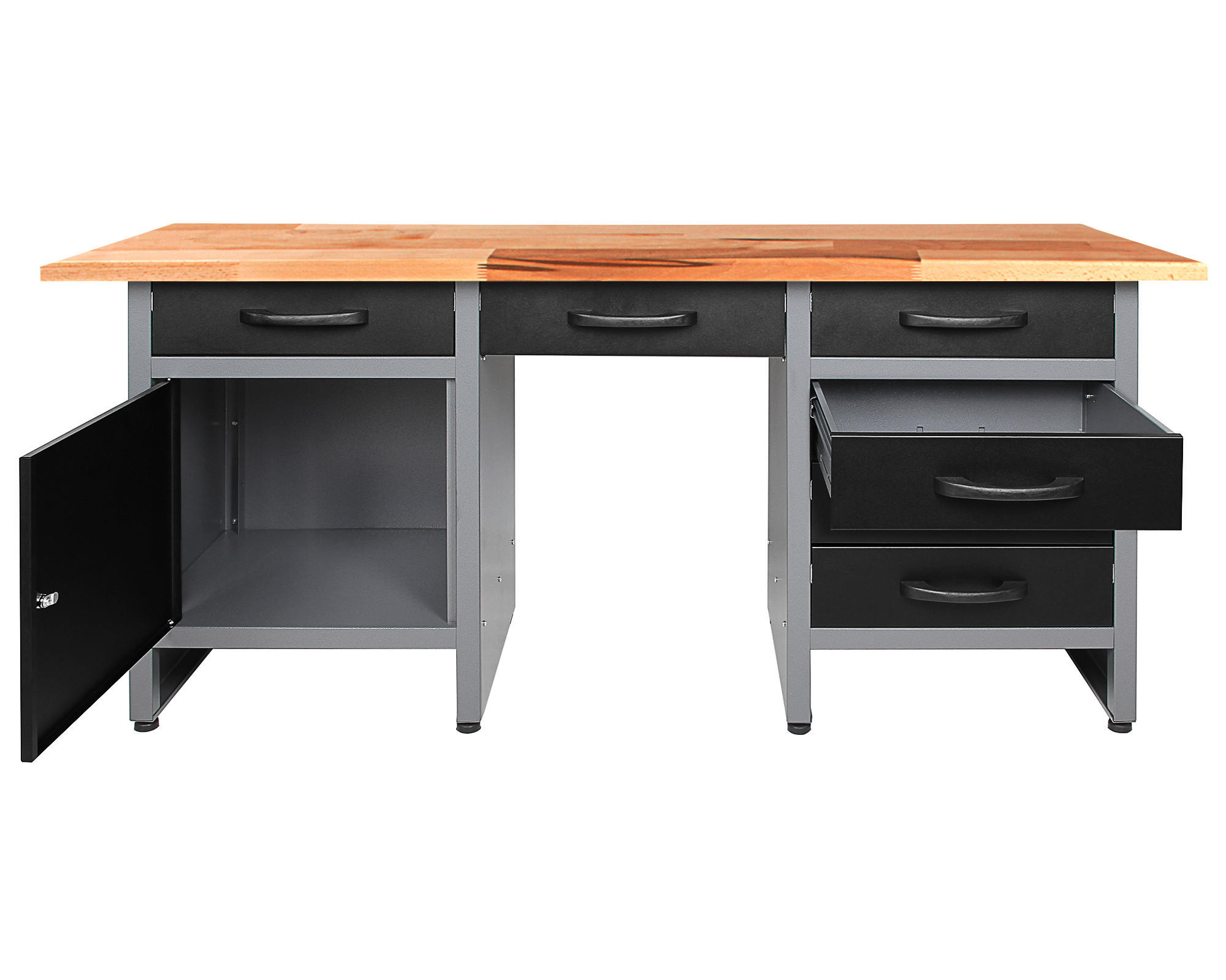WERKBANK - Anthrazit/Grau, Basics, Holz/Metall (160/85/60cm) - Ambia Garden