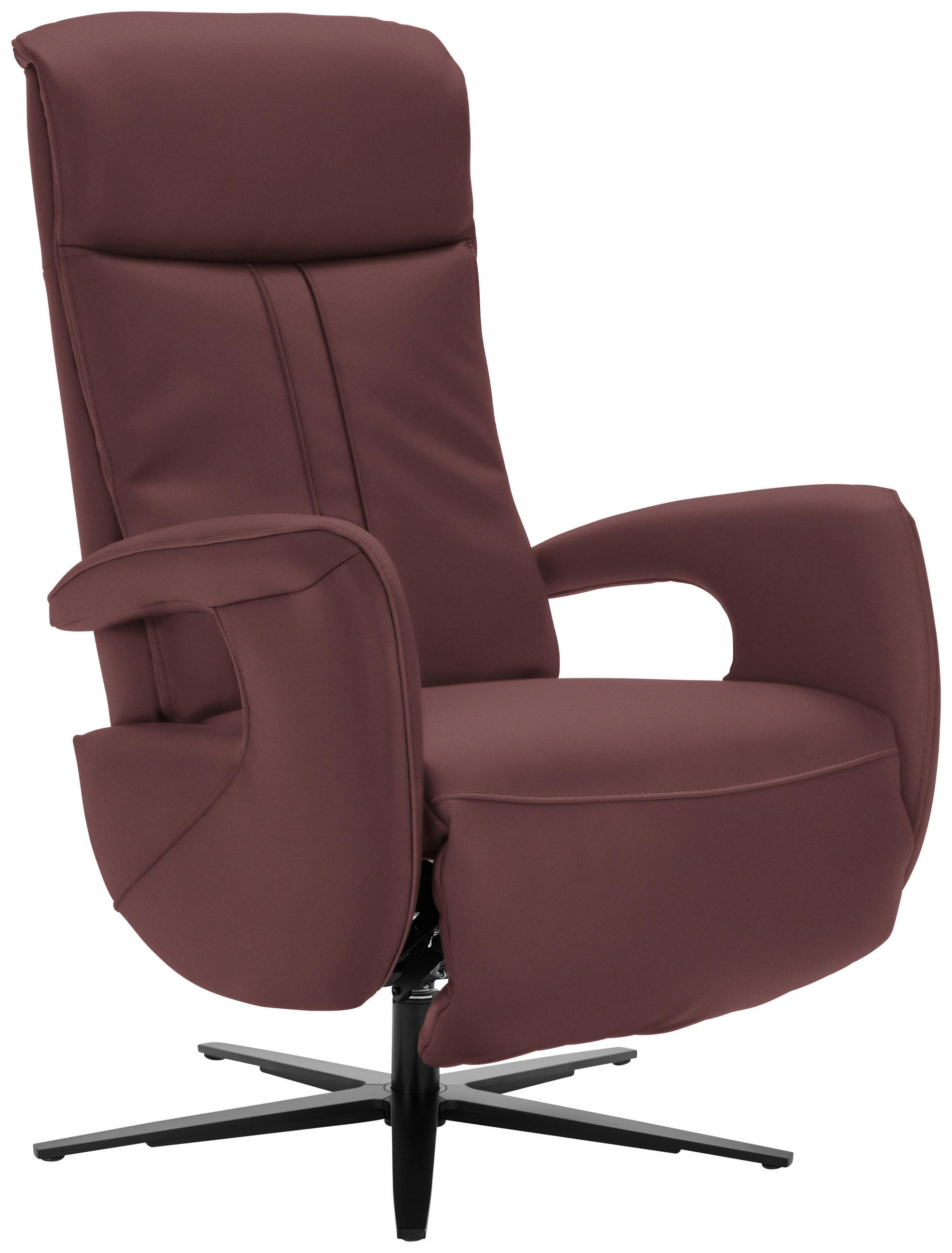 RELAXSESSEL in Leder Weinrot  - Weinrot/Schwarz, Design, Leder/Metall (71/112/83cm) - Dieter Knoll