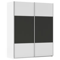 SCHWEBETÜRENSCHRANK 181/223/68 cm 2-türig Weiß, Graphitfarben  - Alufarben/Graphitfarben, KONVENTIONELL, Holzwerkstoff/Metall (181/223/68cm) - Novel