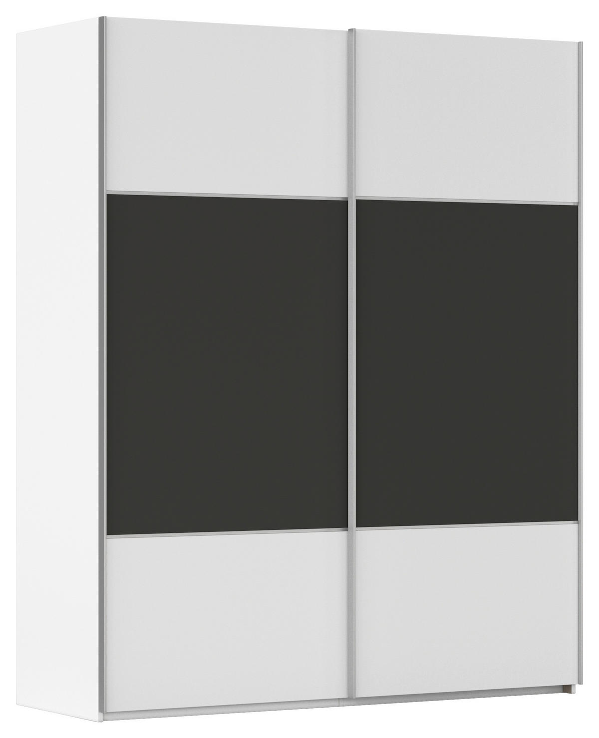 SCHWEBETÜRENSCHRANK 181/223/68 cm 2-türig Weiß, Graphitfarben  - Alufarben/Graphitfarben, KONVENTIONELL, Holzwerkstoff/Metall (181/223/68cm) - Novel