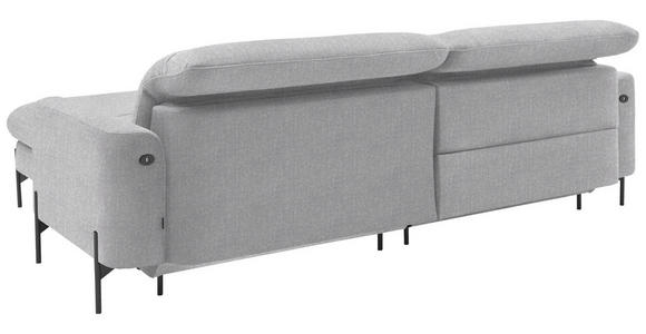 ECKSOFA in Flachgewebe Hellgrau  - Hellgrau/Schwarz, Design, Textil/Metall (252/191cm) - Dieter Knoll