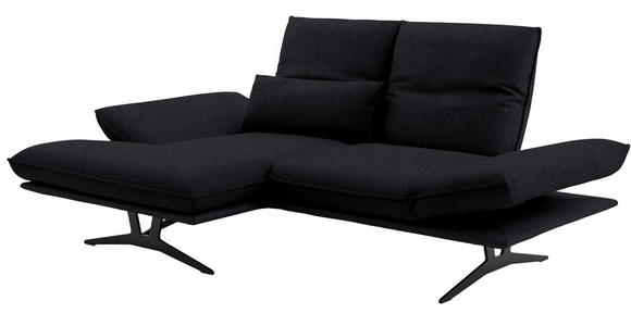 ECKSOFA in Echtleder Anthrazit  - Gelb/Anthrazit, Design, Leder/Metall (130/210cm) - Dieter Knoll