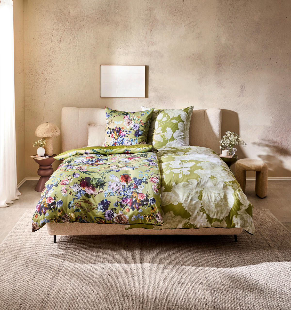 BETTWÄSCHE 2-teilig Eunice Satin 135/200 cm  - Hellgrün, KONVENTIONELL, Textil (135/200cm) - Essenza