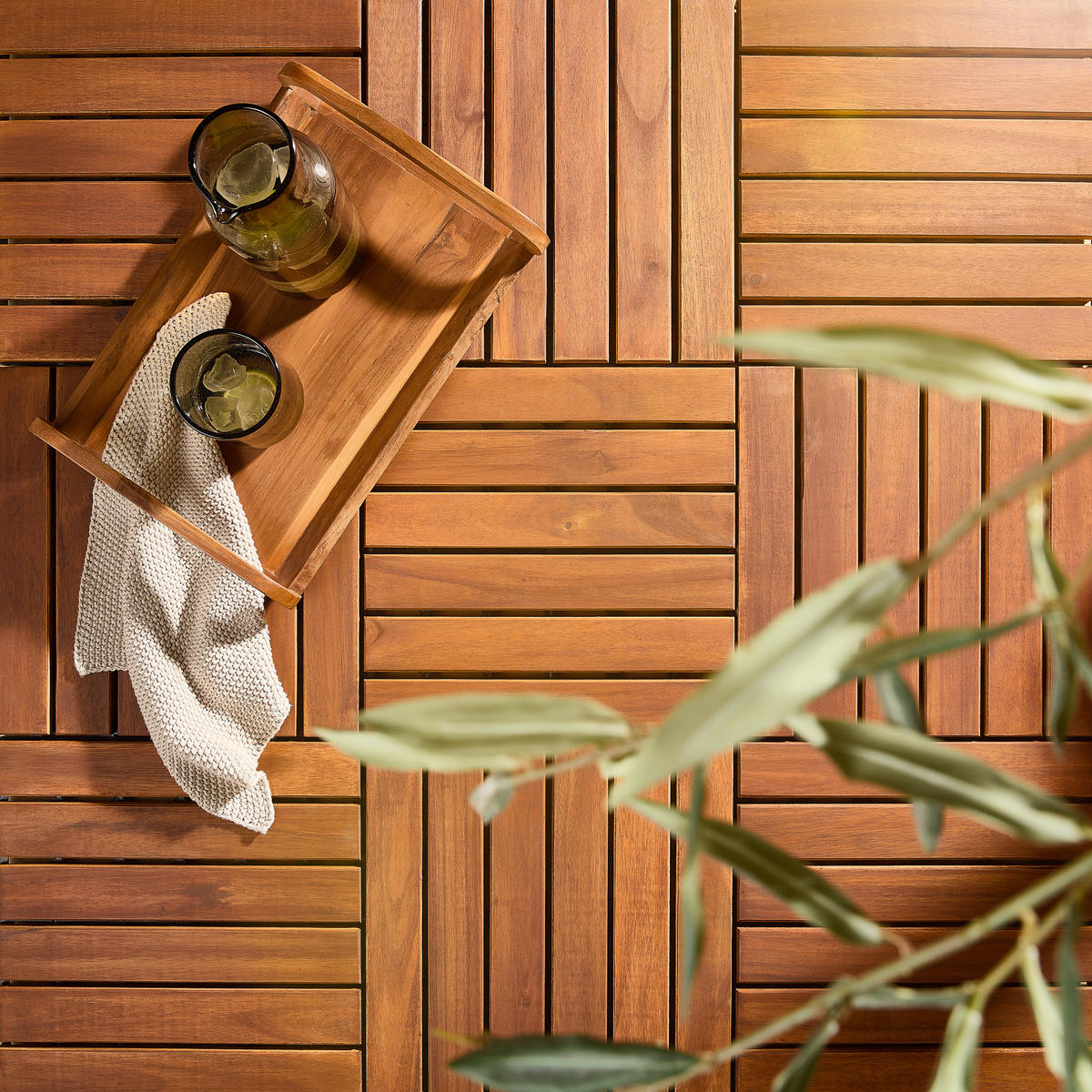 TERRASSENFLIESE Akazie Uno 10 Stück  - Akaziefarben, KONVENTIONELL, Holz/Kunststoff (30/30/2,4cm) - Ambia Garden