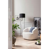 SESSEL in Bouclé Weiß  - Schwarz/Weiß, MODERN, Kunststoff/Textil (88/69/89cm) - Livetastic