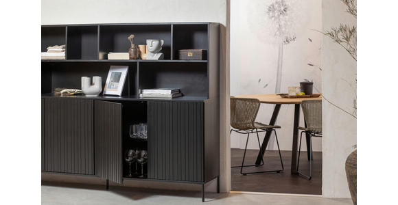 BUFFET Schwarz  200/150/44 cm  - Schwarz, Design, Holz/Holzwerkstoff (200/150/44cm) - Ambia Home