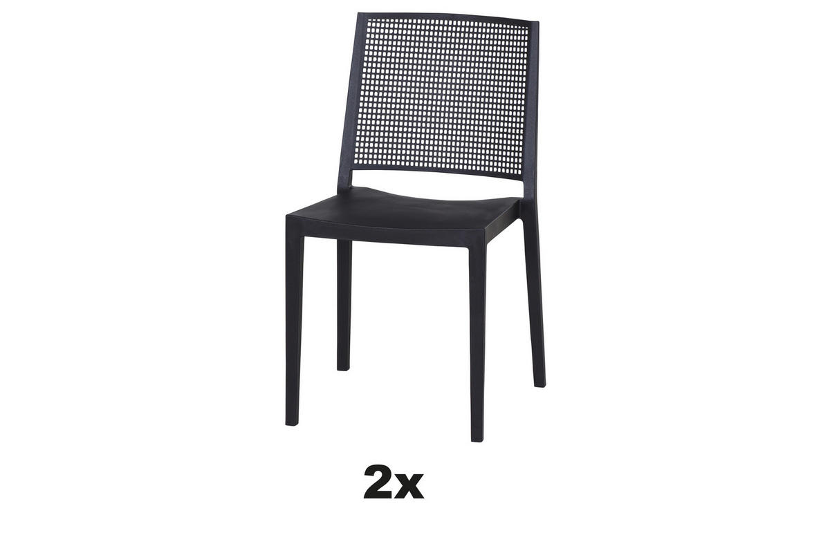 STAPELSTUHL in Kunststoff Anthrazit  - Anthrazit, Basics, Kunststoff (46/80/56cm) - Siena Garden
