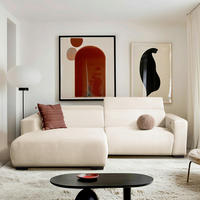 ECKSOFA RENO Beige Cord Relaxfunktion, Kopfteilverstellung  - Beige/Schwarz, Design, Kunststoff/Textil (184/248cm) - Livetastic
