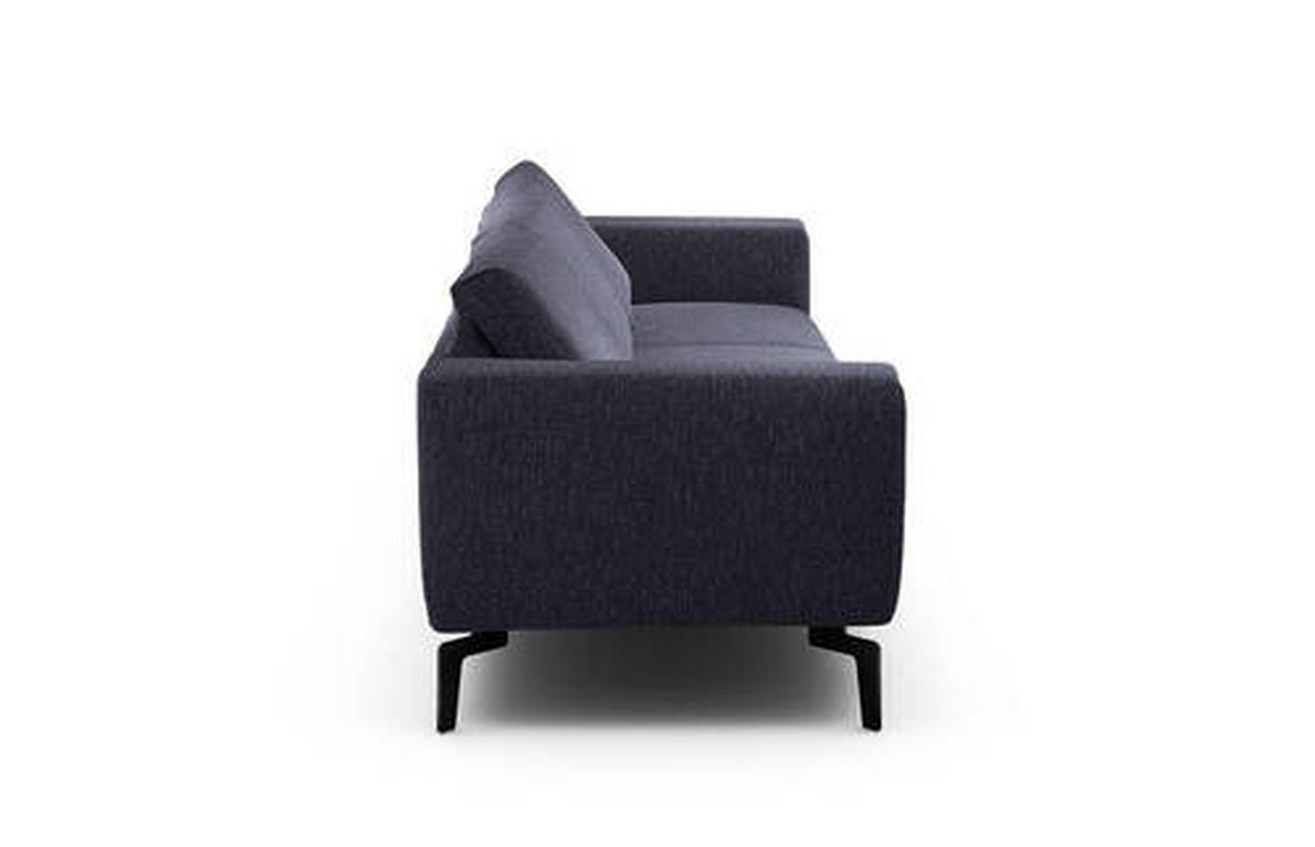 3-SITZER-SOFA in Chenille Blau  - Blau/Schwarz, Design, Textil/Metall (250/86/86-94cm) - SENSOO
