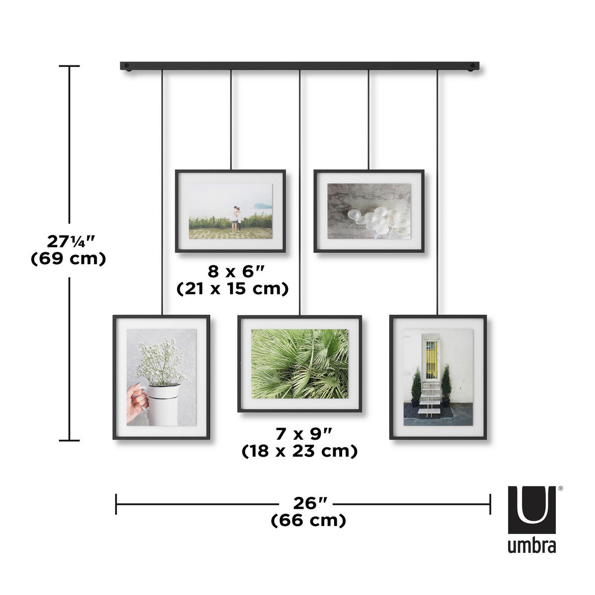COLLAGEN-BILDERRAHMEN  Schwarz  - Schwarz, Design, Glas/Metall (79,4/3,18/69,5cm) - Umbra