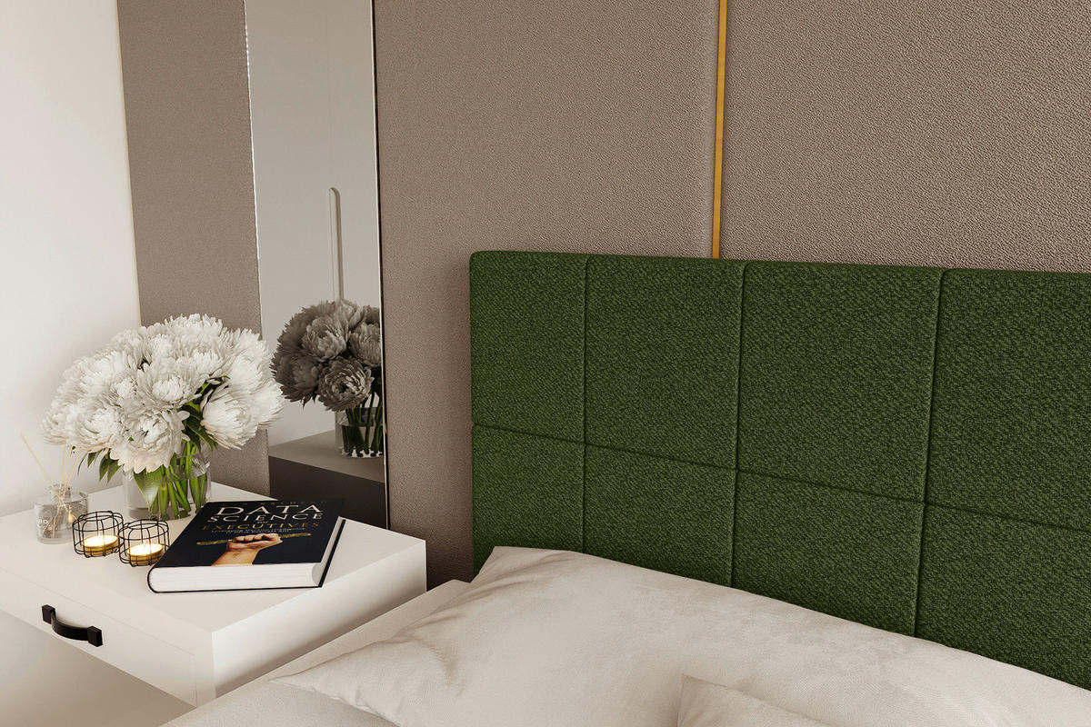 BOXBETT 140/200 cm,  in Grün, Topper, Matratzen, Bettschubladen, H3 = fest  - Schwarz/Grün, KONVENTIONELL, Kunststoff/Textil (140/200cm) - Boxxx