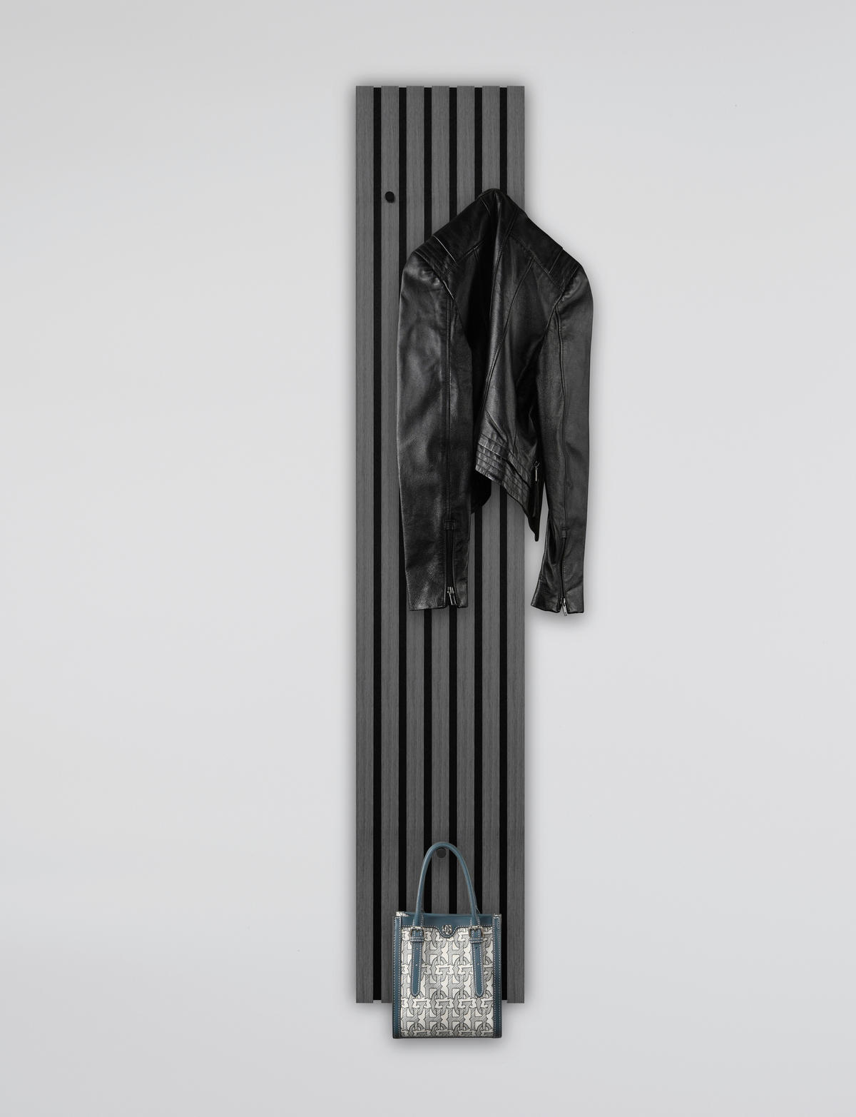 GARDEROBENPANEEL  in 25/160/7 cm  - Schwarz/Grau, MODERN, Holzwerkstoff/Textil (25/160/7cm) - Xora