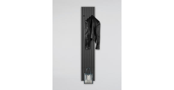 WANDGARDEROBE  in Grau, Schwarz  - Schwarz/Grau, MODERN, Holzwerkstoff/Textil (25/160/7cm) - Xora