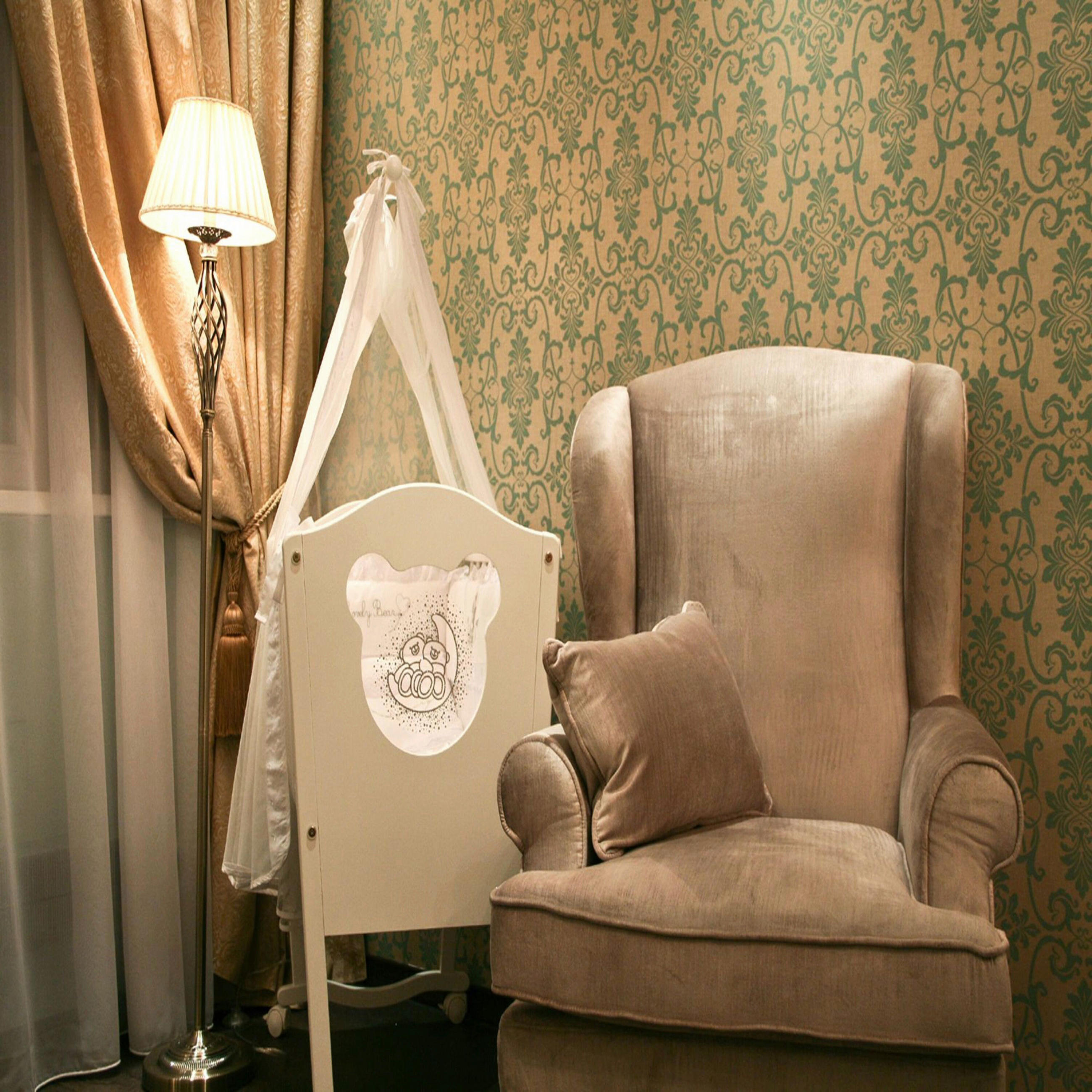 STOJACÍ LAMPA, 38/165/38 cm  - barvy mosazi, Basics, kov/textil (38/165/38cm)