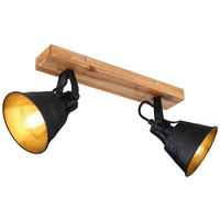 STRAHLER - Goldfarben/Schwarz, Natur, Holz/Metall (38/24cm) - Globo