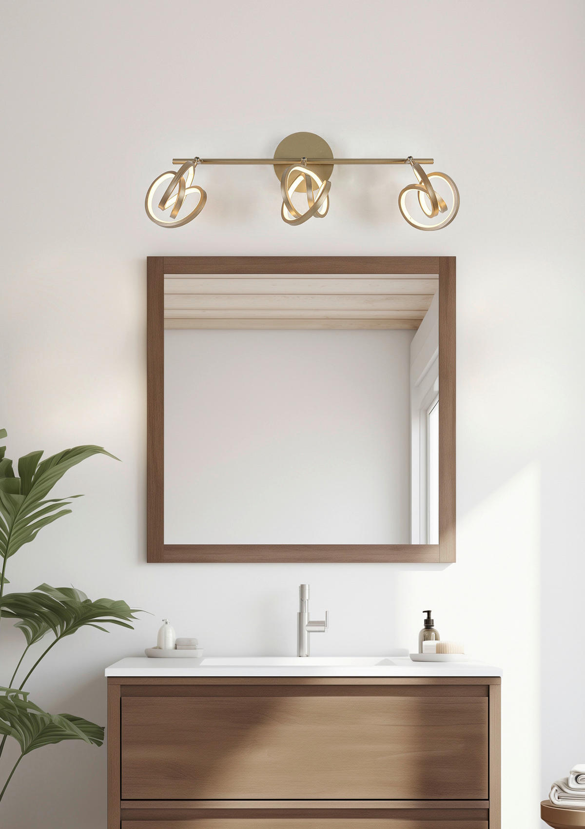 DECKENLEUCHTE 59/12/21,2 cm   - Weiß/Cappuccino, Trend, Kunststoff/Metall (59/12/21,2cm) - Novel