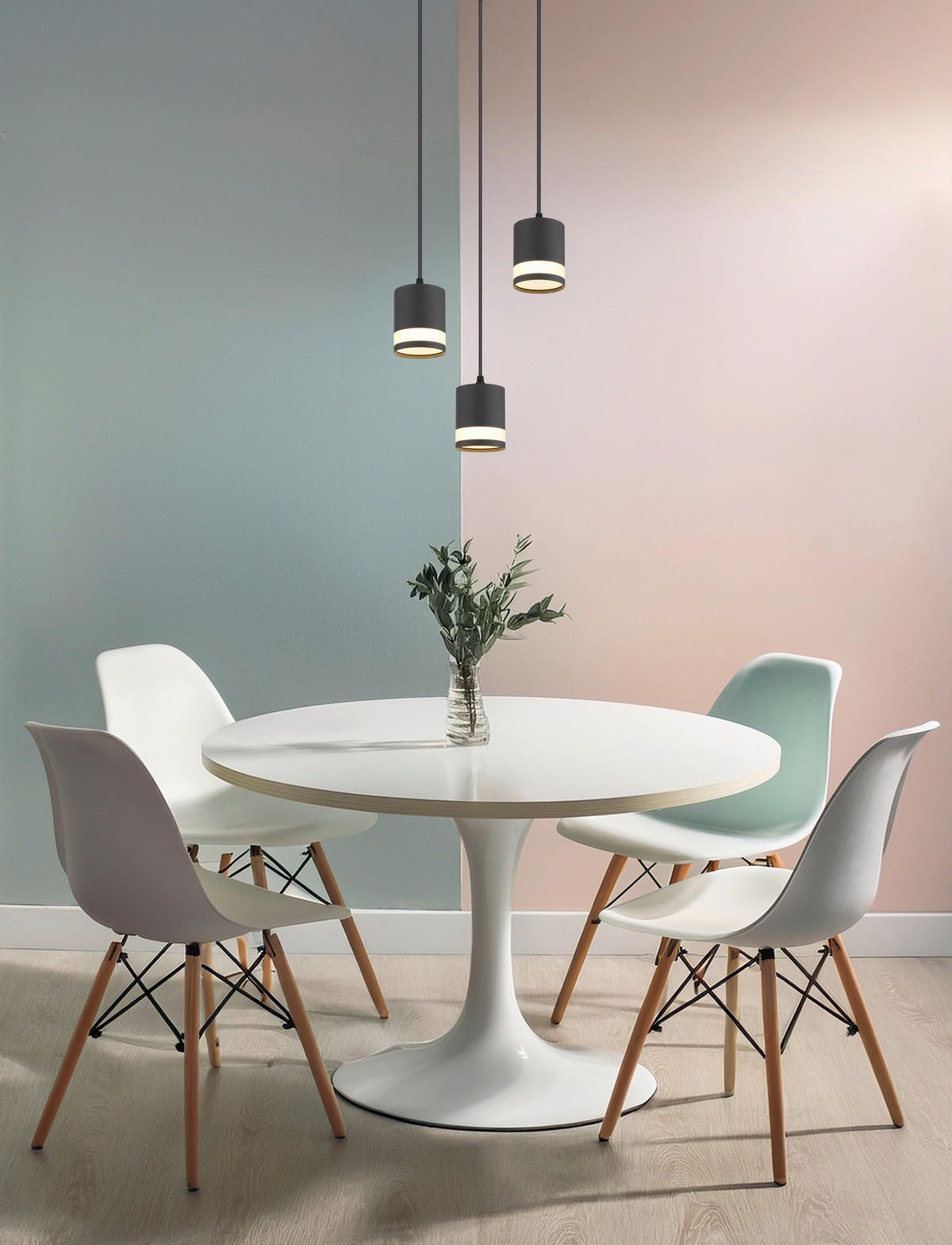 LED-HÄNGELEUCHTE 30/110 cm  - Schwarz/Weiß, Design, Kunststoff/Metall (30/110cm) - Globo