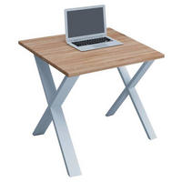 SCHREIBTISCH 80/80/76 cm  in Weiss, Sonoma Eiche  - Weiss/Sonoma Eiche, Modern, Holzwerkstoff/Metall (80/80/76cm) - MID.YOU
