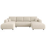 Wohnlandschaft inkl. Funktion Creme Cord  - Creme/Schwarz, KONVENTIONELL, Textil (200/360/200cm) - Xora