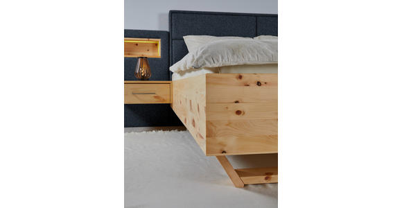 BETT 180/200 cm in Zirbelkieferfarben, Dunkelblau - Zirbelkieferfarben/Dunkelblau, Natur, Holz/Textil (180/200cm) - Valnatura