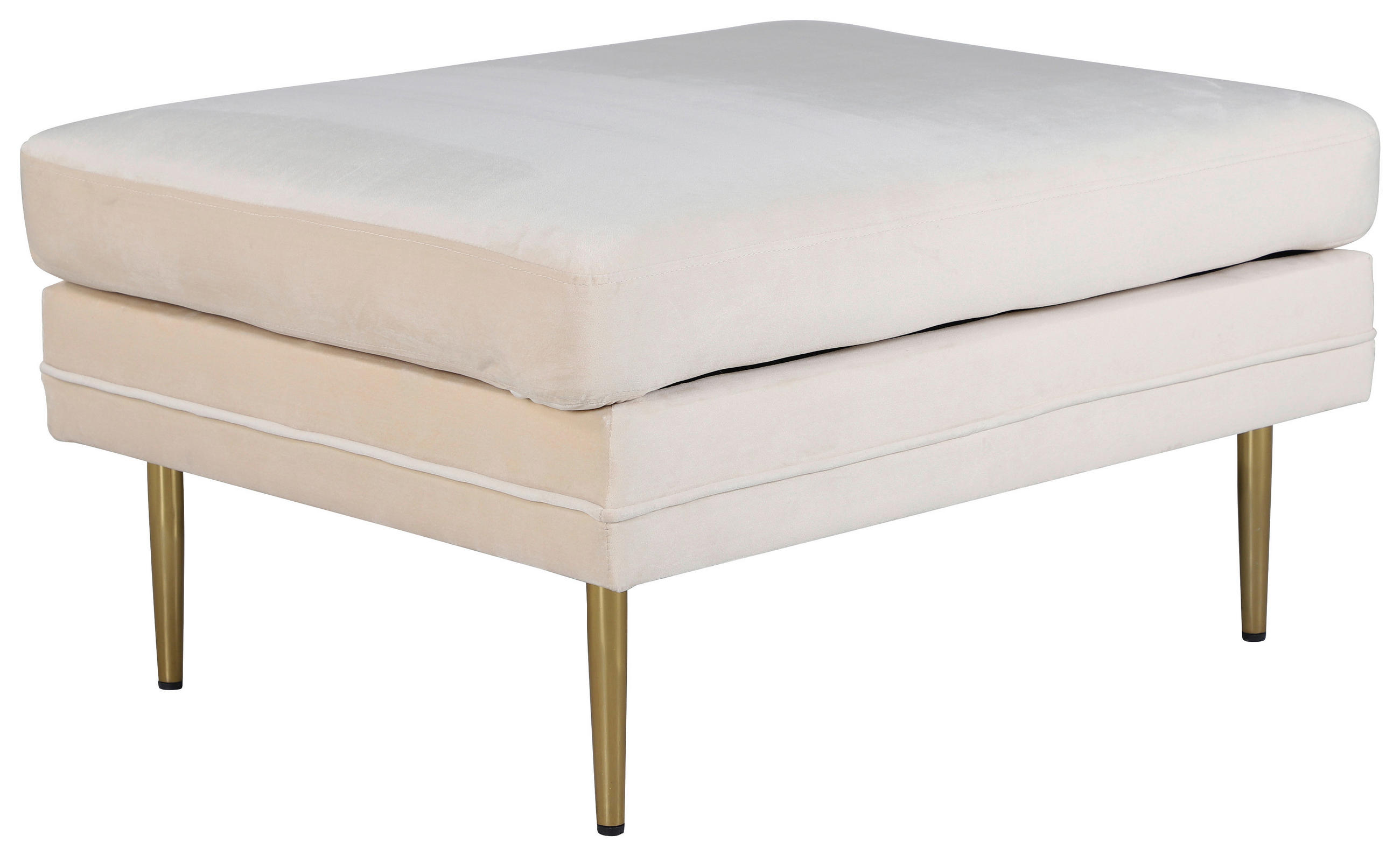 HOCKER Goldfarben, Beige  - Beige/Goldfarben, Design, Kunststoff/Textil (90/49/70cm) - Livetastic