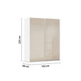 SCHWEBETÜRENSCHRANK 162/223/68 cm 2-türig Weiß, Champagner  - Champagner/Weiß, KONVENTIONELL, Glas/Holzwerkstoff (162/223/68cm) - Novel