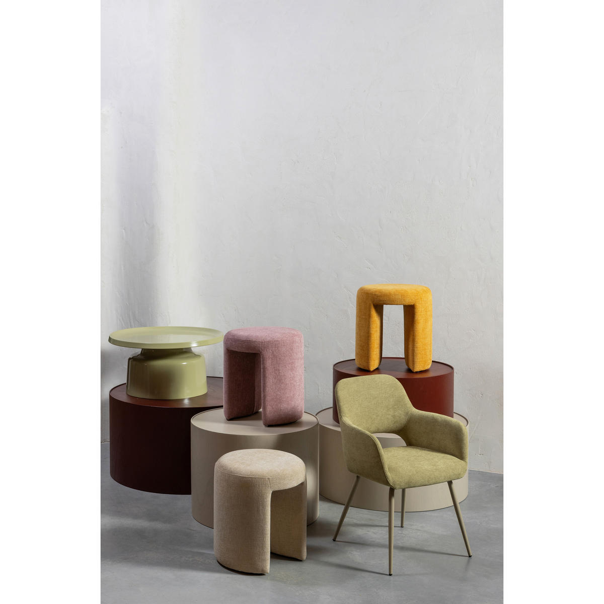 ARMLEHNSTUHL-SET 2 Stück gepolsterte Armlehnen Webstoff  - Dunkelbraun/Braun, MODERN, Textil/Metall (58/80/58cm) - Livetastic