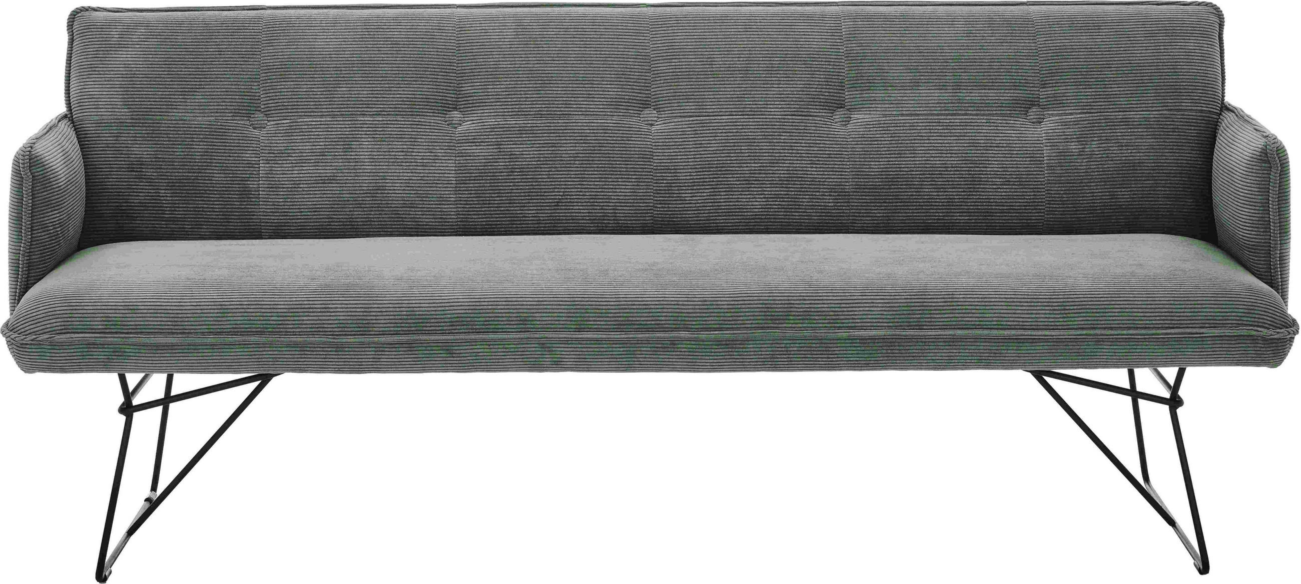 SITZBANK 212/89/70 cm  in Olivgrün  - Schwarz/Olivgrün, Design, Textil/Metall (212/89/70cm) - Pure Home Lifestyle