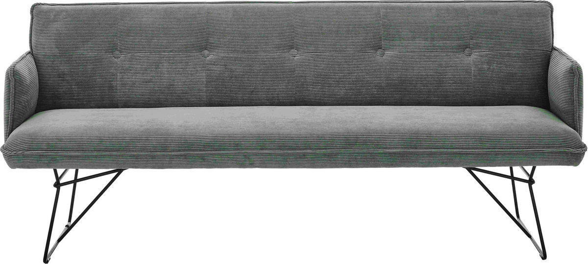 SITZBANK 212/89/70 cm Feincord Olivgrün Metall  - Schwarz/Olivgrün, Design, Textil/Metall (212/89/70cm) - Pure Home Lifestyle