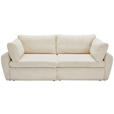 SCHLAFSOFA Cord, Plüsch Creme Rückenkissen, Bettkasten, Schlaffunktion, Rücken echt, Liegefläche im Originalstoff  - Creme/Schwarz, MODERN, Kunststoff/Textil (240/90/120cm) - Carryhome